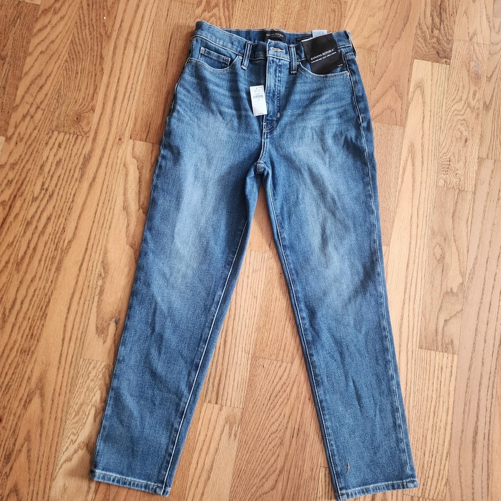 NWT Banana Republic Ultra High Rise Slim Jeans 28 Blue Medium Wash Stretch